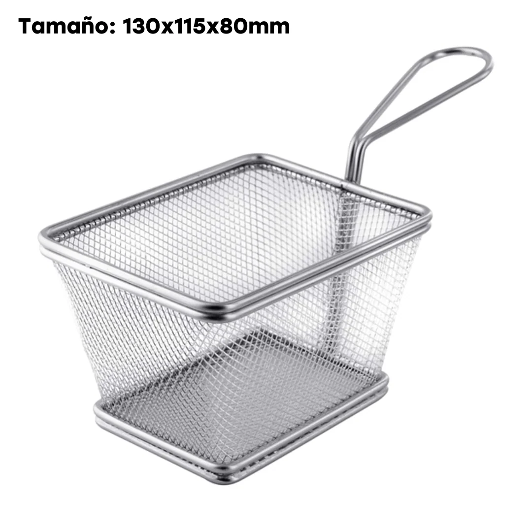 Mini Cesta de Acero Inoxidable 304 para Papas Fritas - Image 2