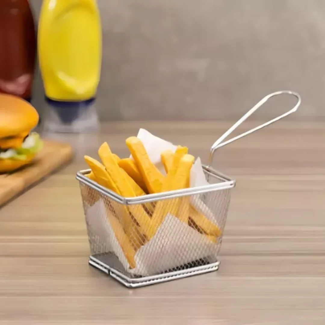Mini Cesta de Acero Inoxidable 304 para Papas Fritas - Image 3