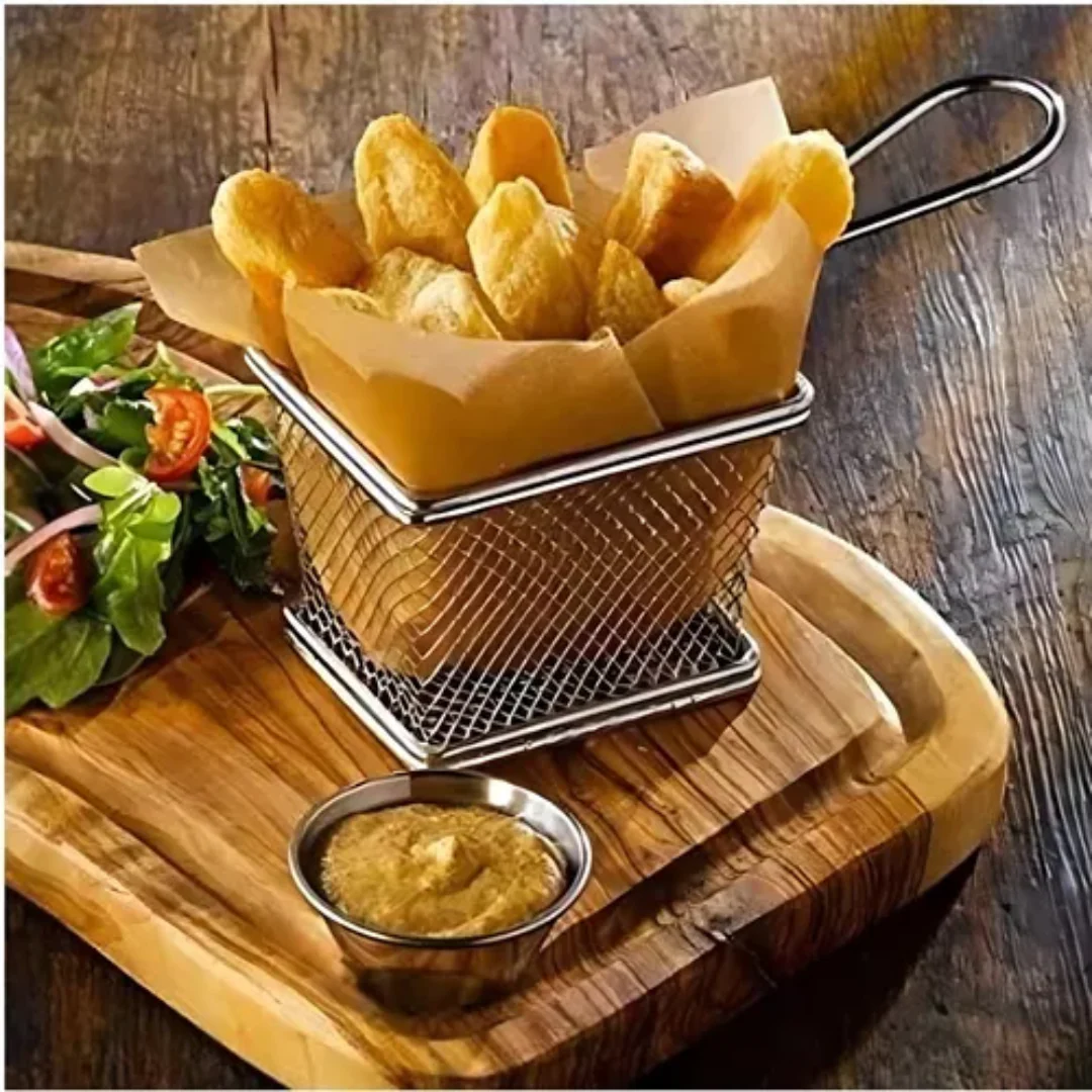 Mini Cesta de Acero Inoxidable 304 para Papas Fritas - Image 4