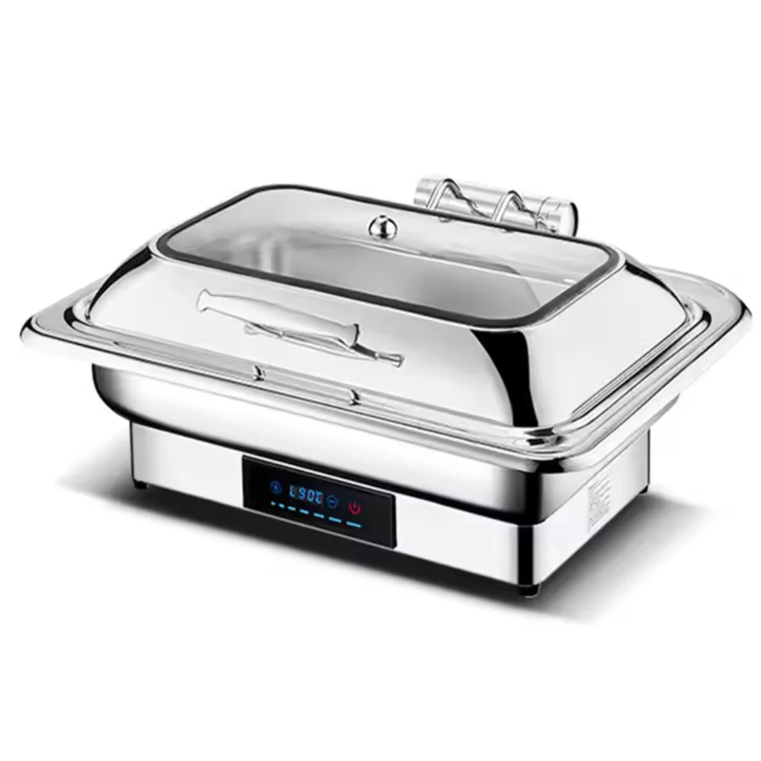 Chafing Dish Hotelero Eléctrico Rectangular de Acero Inoxidable 9 Litros 600W 430804 - Image 2