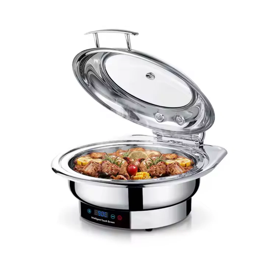 Chafing Dish Redondo Eléctrico en Acero Inoxidable 6 Litros 600W 430605 - Image 2