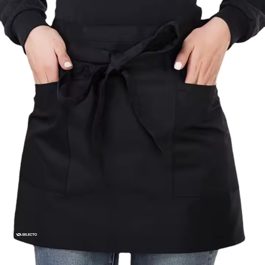 Delantal de Mesero de Polyester Negro 60x30cm HVB20031 - Image 3