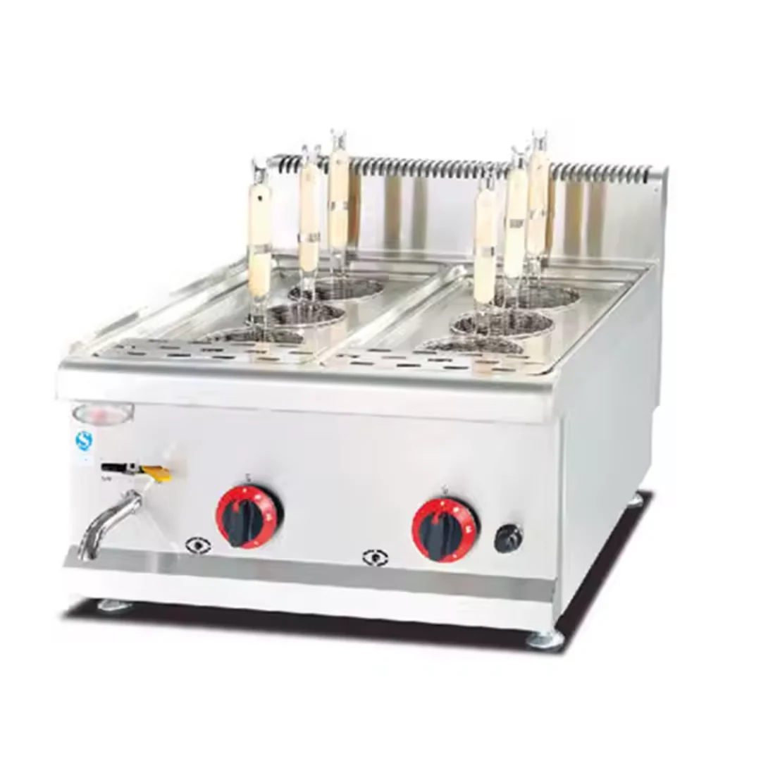 Máquina Calentadora de Pasta a Gas de 6 Capacidades 2 Quemadores FGH-568