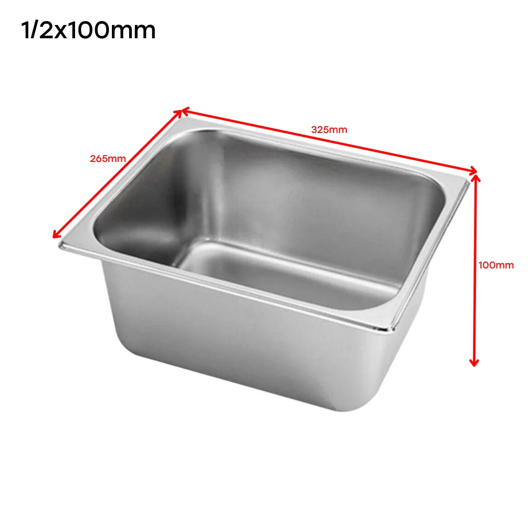 Bandeja GN Pan de Acero Inoxidable 1/2x100mm 325*265*100mm SSFS-104