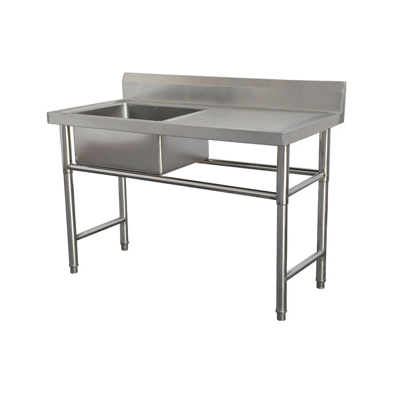 Fregador Industrial de 1 Tina Izquierda con Mesa Derecha 150x60x80cm en Acero Inoxidable 310104 - Image 2