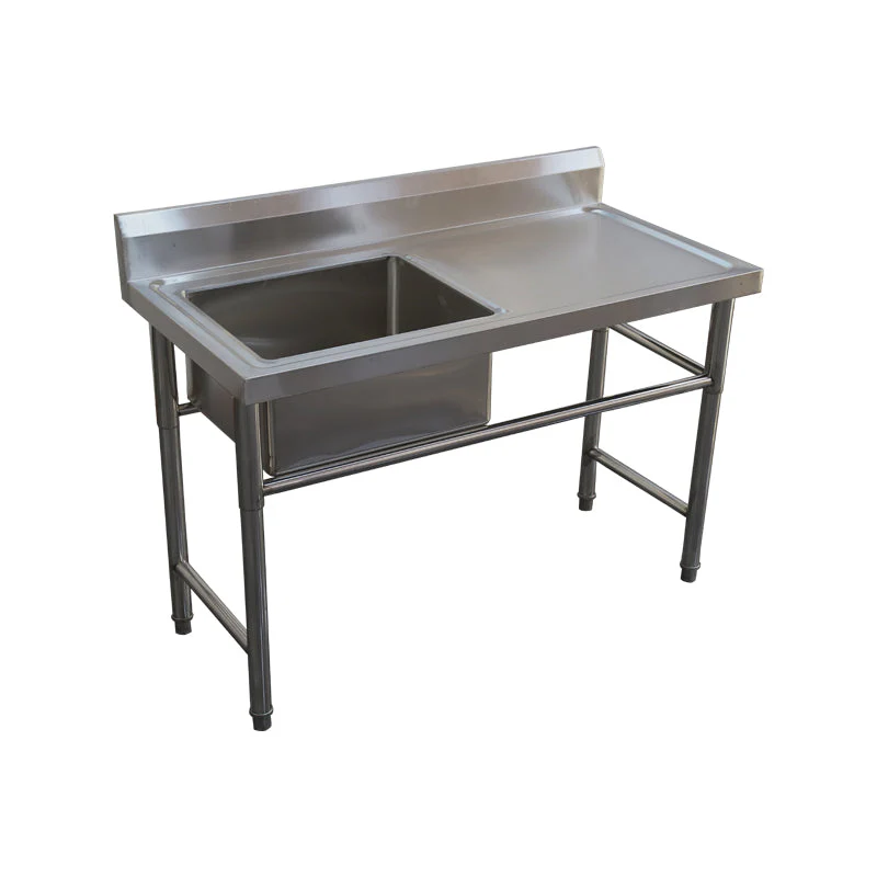 Fregador Industrial de 1 Tina Izquierda con Mesa Derecha 150x60x80cm en Acero Inoxidable 310104 - Image 3
