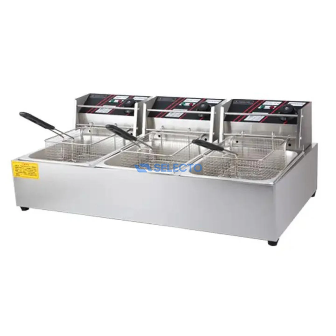 Freidora Eléctrica de 3 Canastas 6+6+6L 110V/60Hz HEF-81-3
