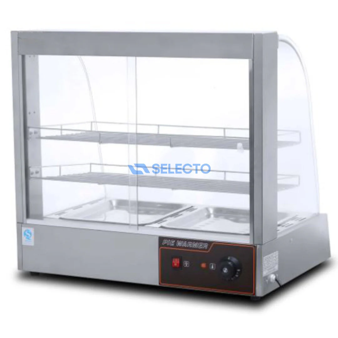 (LLEGANDO 30 DE MAYO) Vitrina Calentador Plateado de 2 Bandejas 660*480*630mm HW-2PS - Image 2