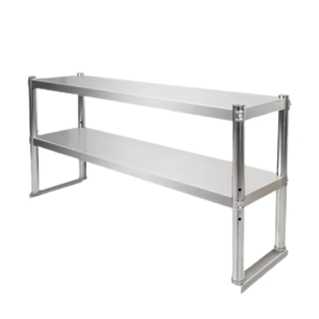 Repisa Doble Nivel para Mesa de Acero Inoxidable 120x280x60cm 302202