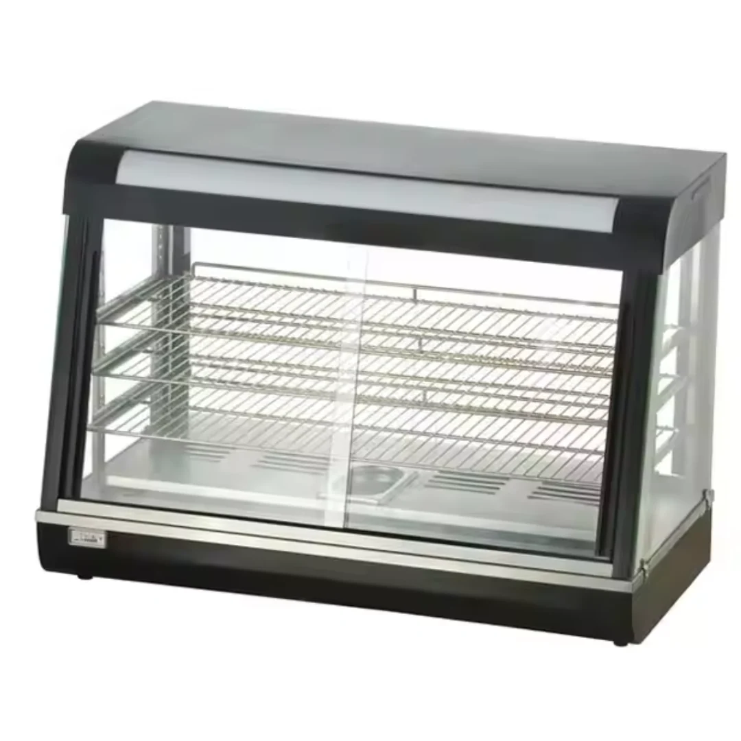 Vitrina Calentadora de Lujo Negro 90cm de Doble Apertura HW-60-2