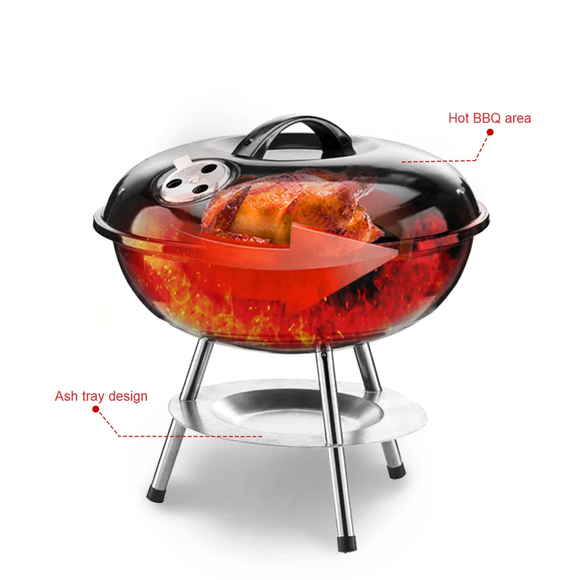 Barbacoa Asador a Carbón Portátil 14" NS433207 BBQ. - Image 6