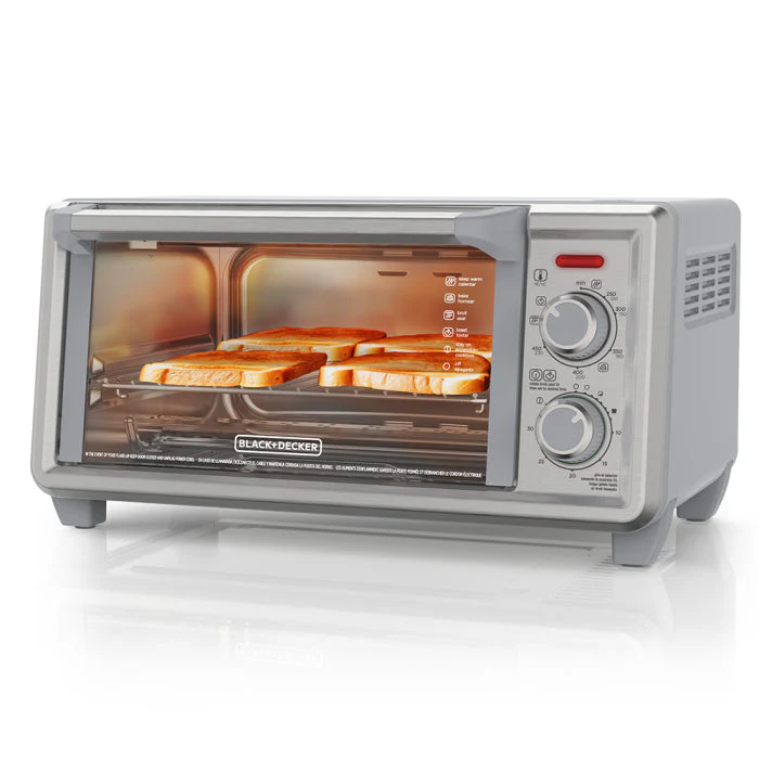 Horno Tostador Freidora de Aiere 1150W Capacidad para 4 Rebanadas Black and Decker TO4120-1SDLA Tostahorno. - Image 2