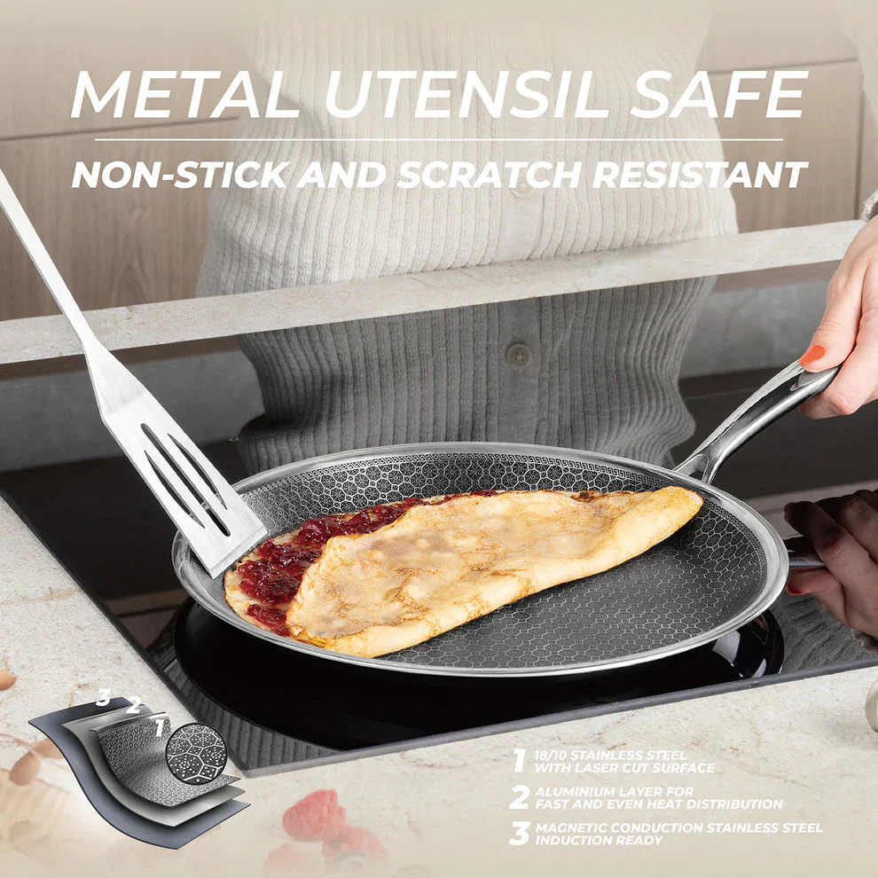 Sartén de Acero Inoxidable Pancake Pan 26cm Eternal Collection Berlinger Haus BH-8506N - Image 6