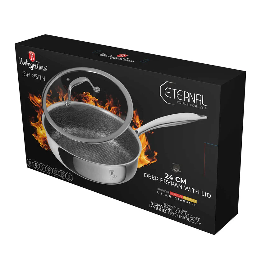 Sartén Hondo de Acero Inoxidable con Tapa de Vidrio 24cm Berlinger Haus - Image 23