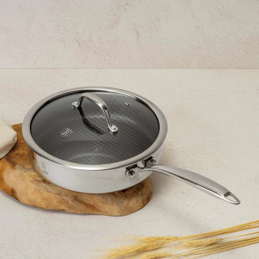 Sartén Hondo de Acero Inoxidable con Tapa de Vidrio 24cm Berlinger Haus - Image 9