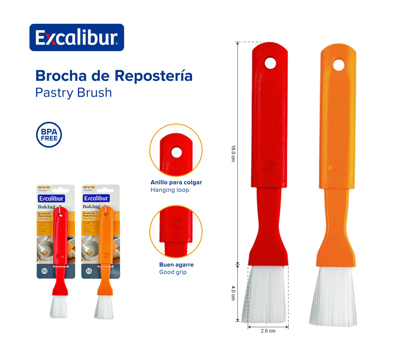 Brocha de Repostería o BBQ Excalibur A151-KT2209-S Barbacoa.