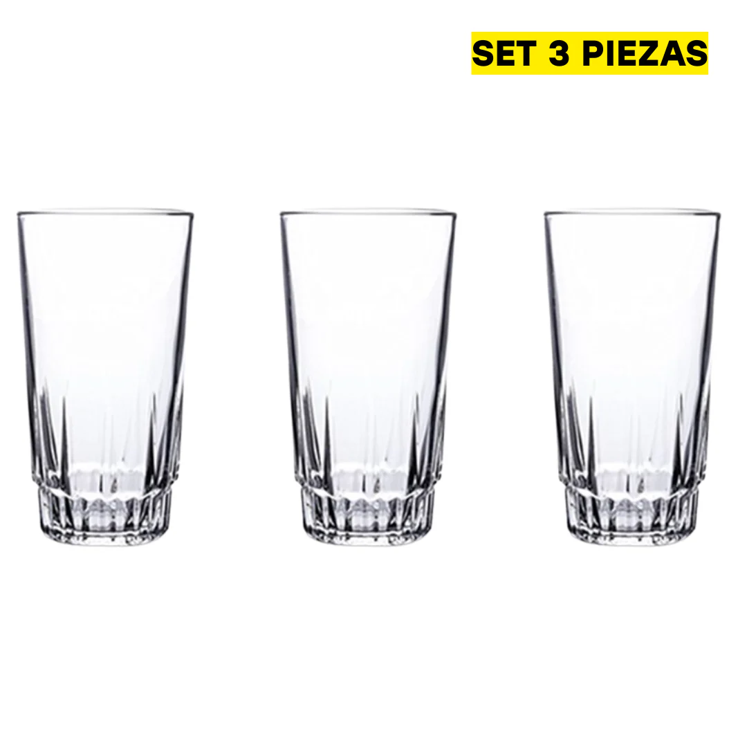 Set 3 Vasos de Vidrio 275ml Lotus LHC-3SET-HI