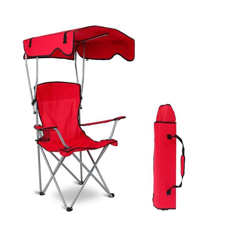 Silla Playero Plegable con Techo Rojo 95x35x38cm NS432863 - Image 2