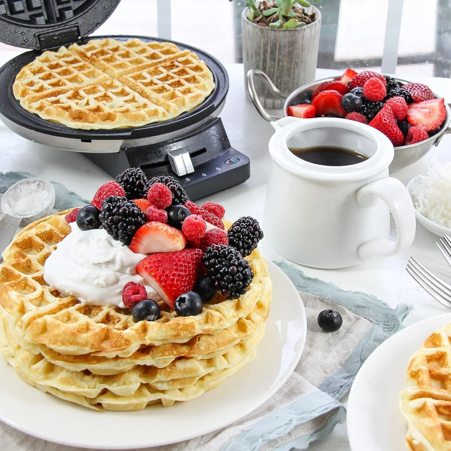 Waflera Eléctrica Redondo Cuisinart WMR-CANAS Waffle. Wafle. - Image 3