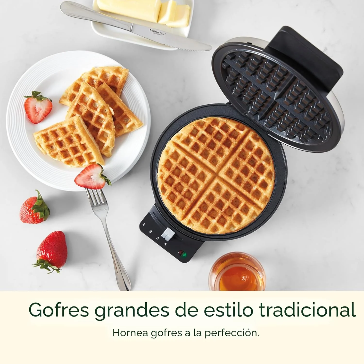 Waflera Eléctrica Redondo Cuisinart WMR-CANAS Waffle. Wafle. - Image 5