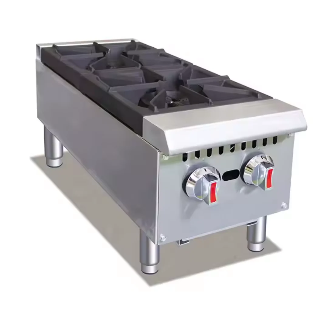 (DE USO PROFESIONAL) Estufa de Sobremesa de 2 Quemadores en Acero Inoxidable 12"/30cm HWS-2