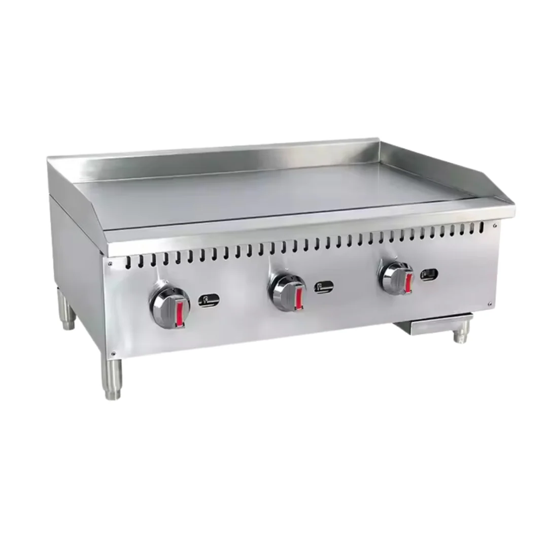 (DE USO PROFESIONAL) Plancha a Gas Industrial de Acero Inoxidable 3 Quemadores 36"/90cm HLRG-900