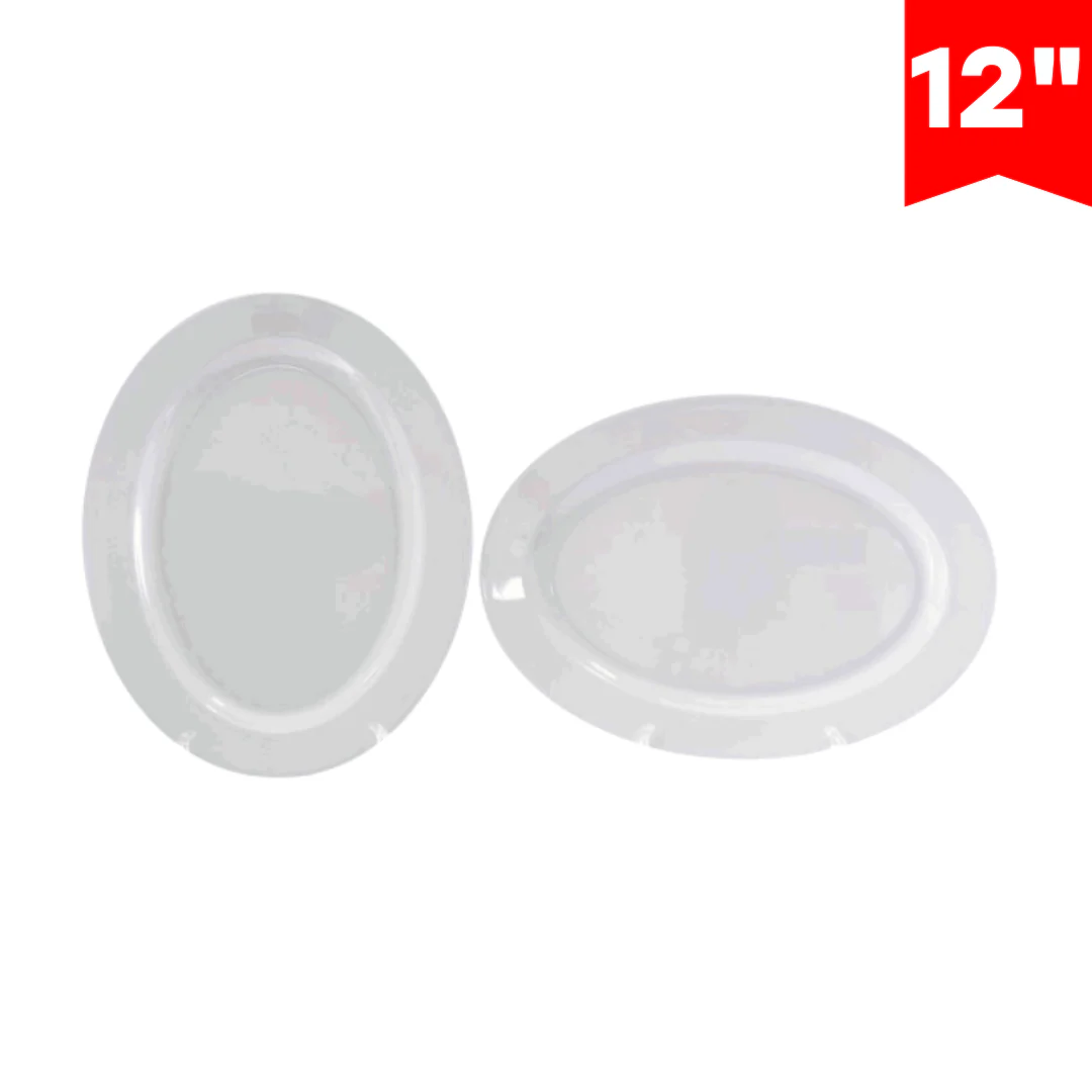 Plato de Melamina Ovalado Blanco 12" BG-BS4012E