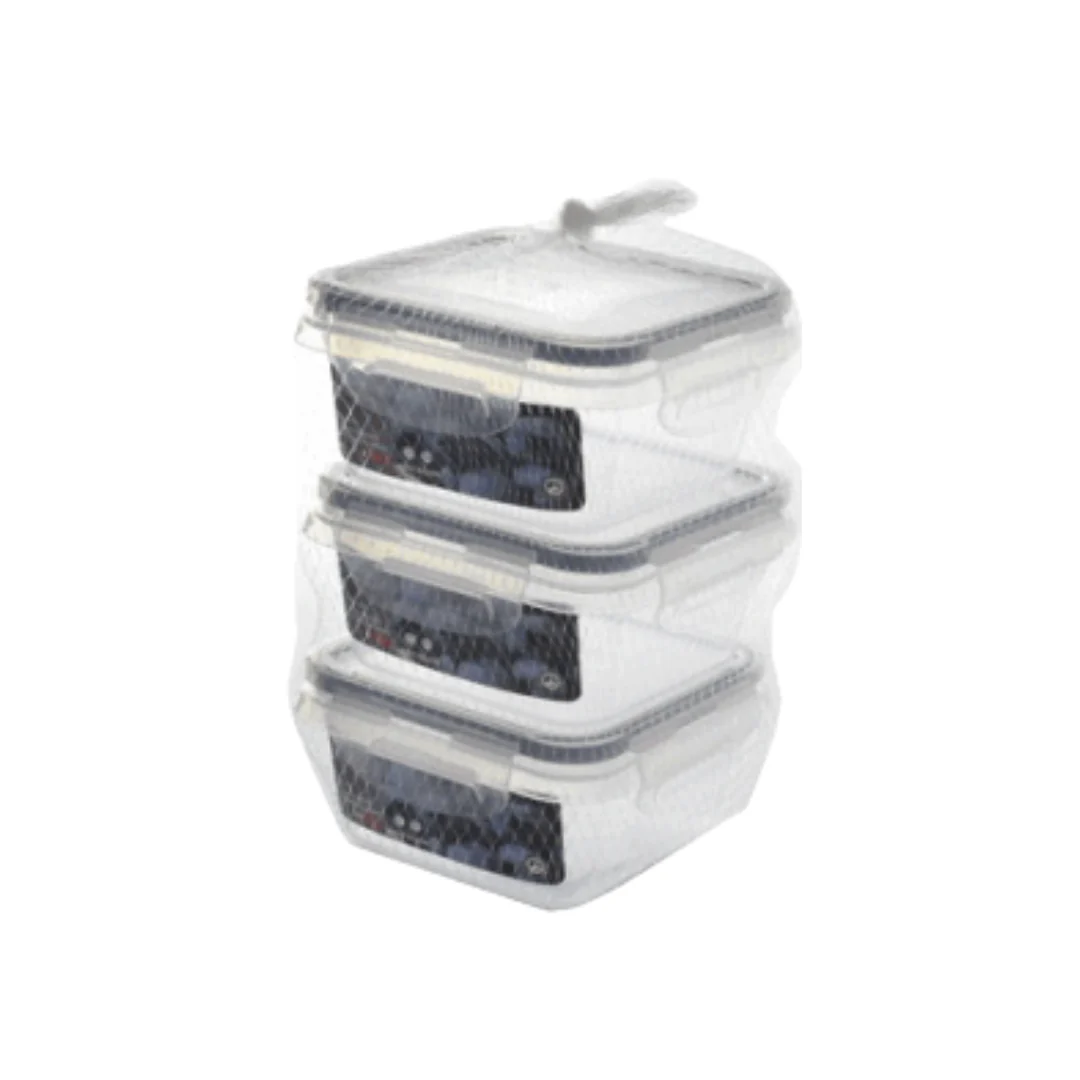 Set 3 Envases con Tapa de Plástico 350ml 89752