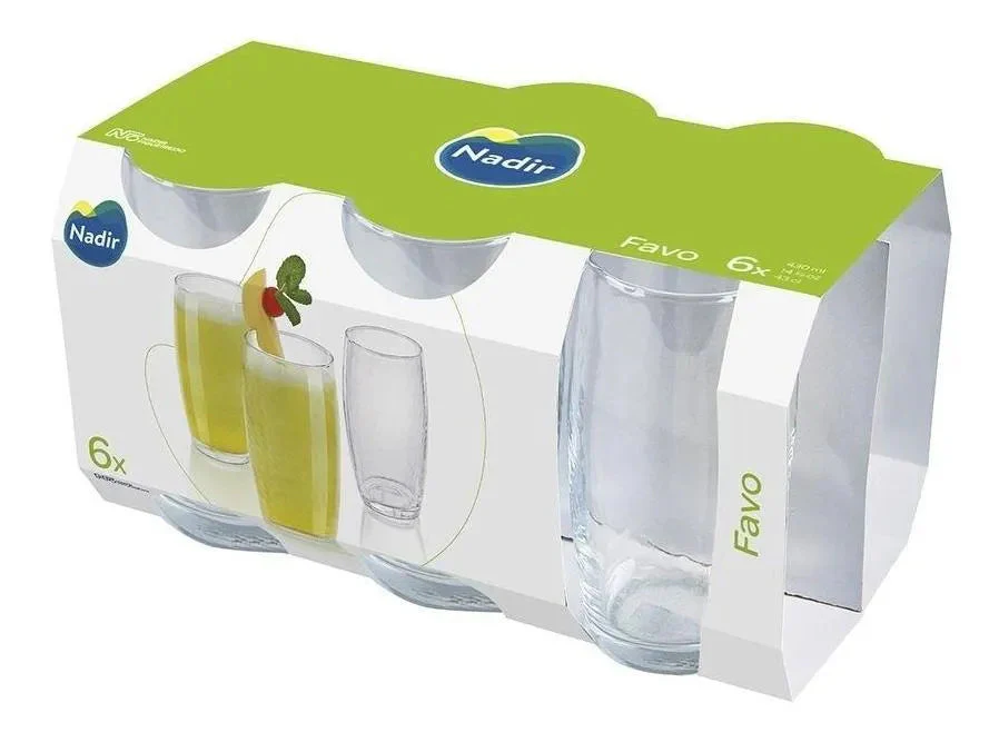 Set 6 Vasos de Vidrio Favo 430ml Nadir 76420200762849 - Image 2