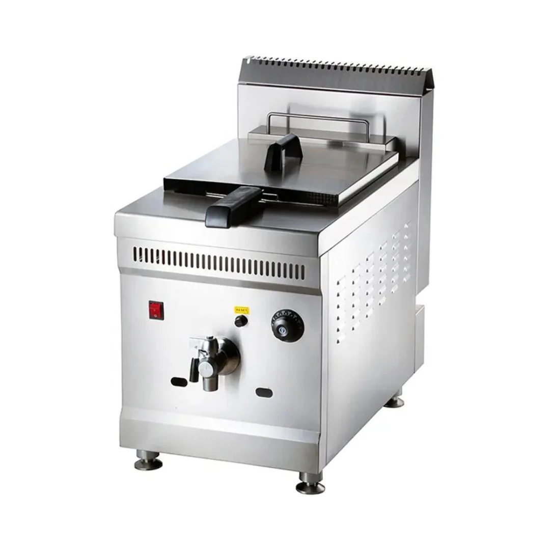 Freidora a Gas de 18L con Termostato & Drenaje 350*680*610mm LGF-71A