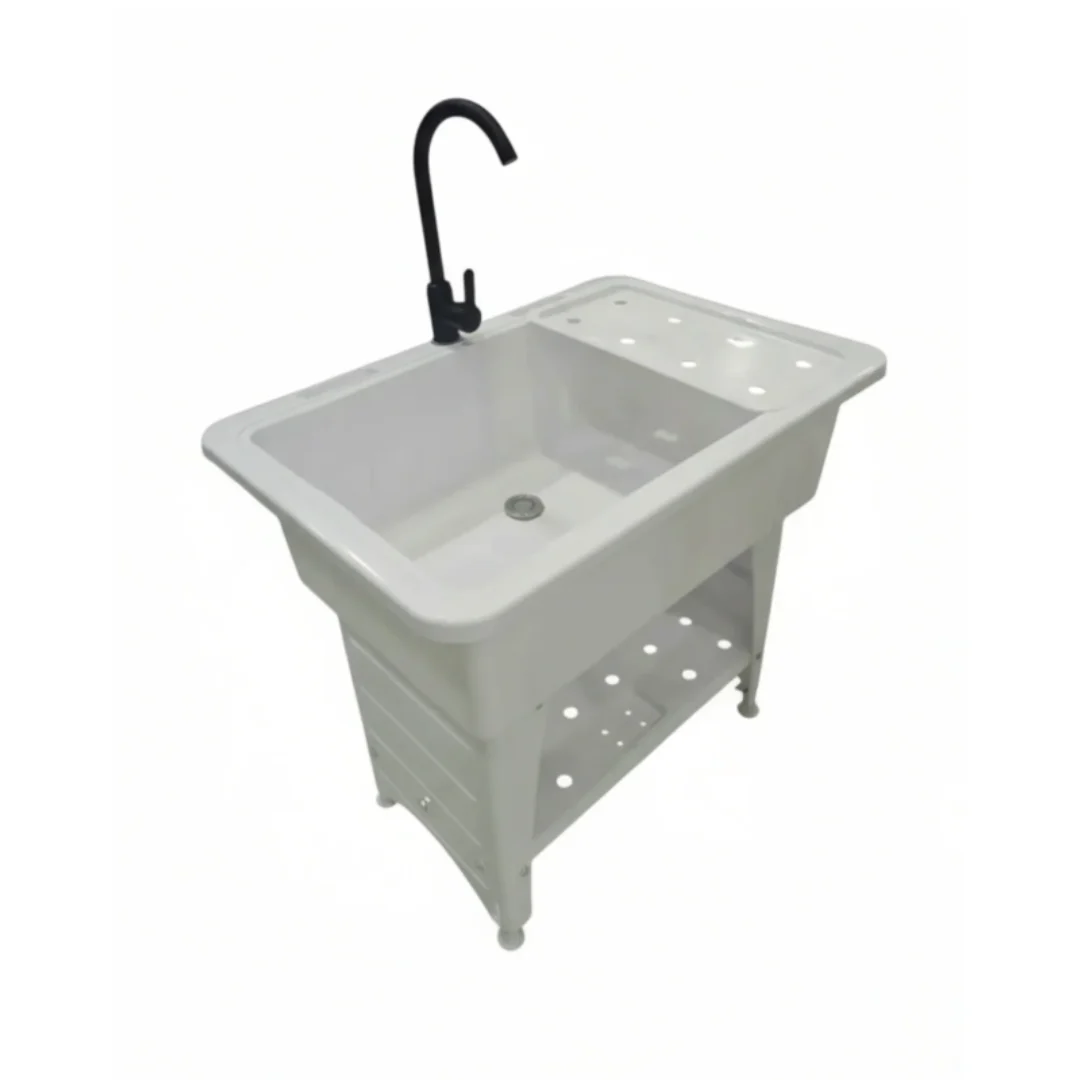 Tina PVC de Lavandería Plástico Blanco 82x57x76cm 146-2001W