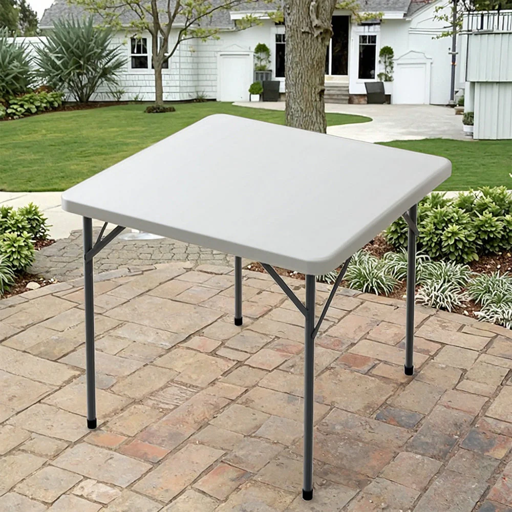 Mesa Plástica Plegable Cuadrada 83x74cm Con Marco De Acero Revestido BSL-F87 - Image 4