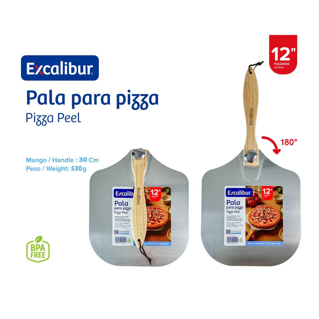 Pala para Pizza de 12" Excalibur A164-PZP2525