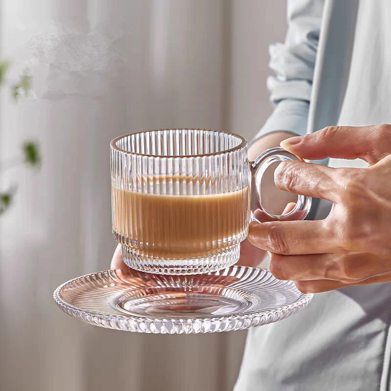 Set 6 Piezas de Tazas con Platos de Vidrio para Café 41143 - Image 2
