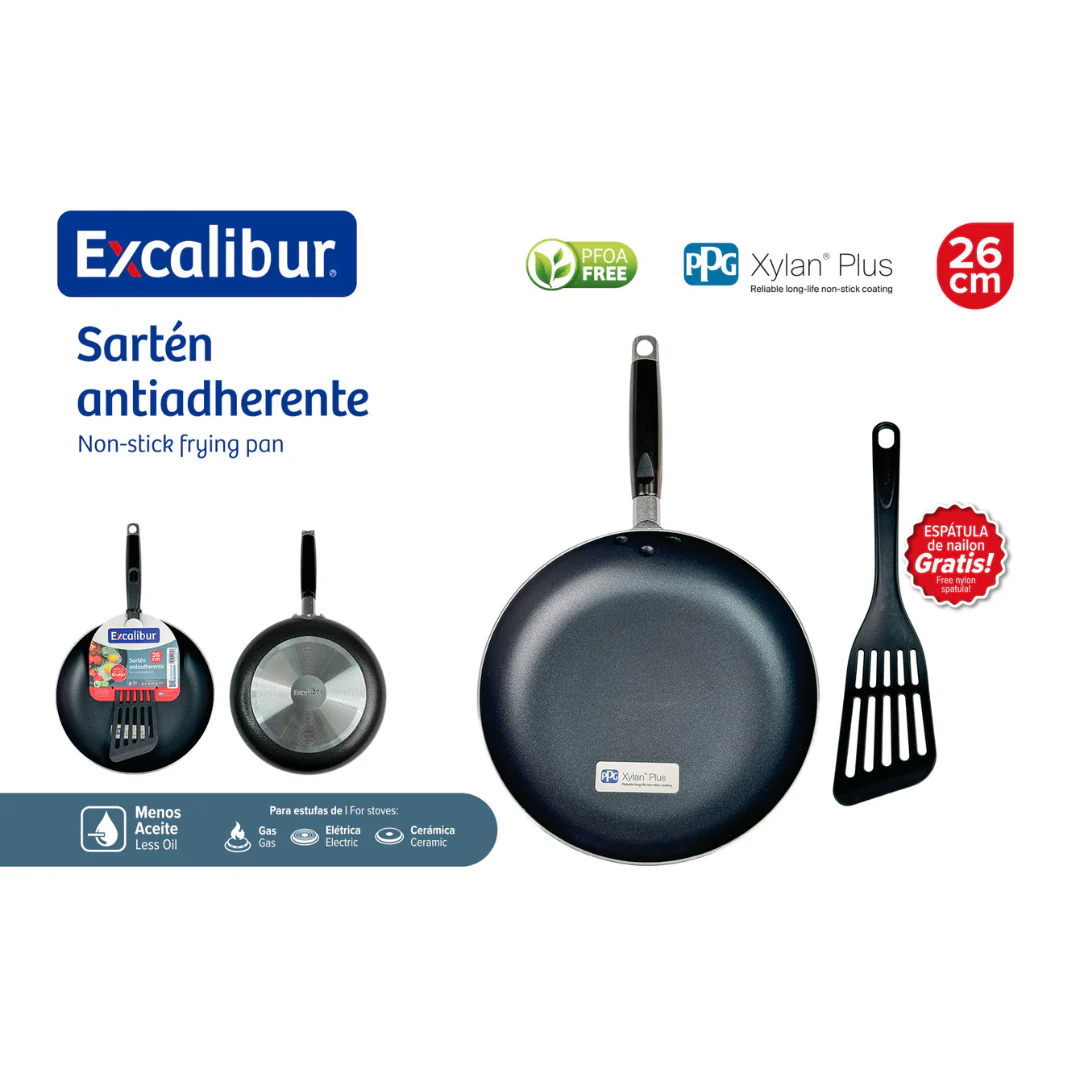 Set Sartén + Cucharon Antiadherente 26cm Excalibur JLJ-26CMUT