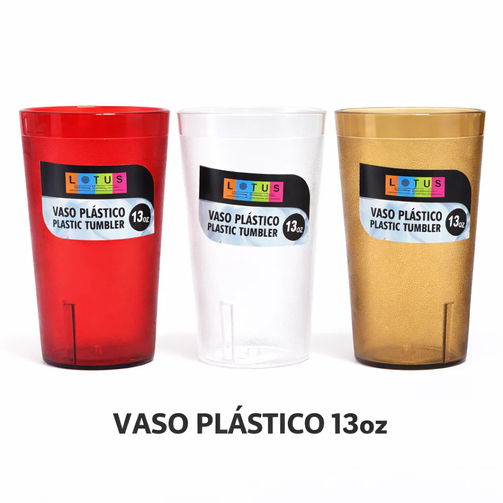 Vaso de Policarbonato 13oz 3 Colores Disponibles Lotus 021-19380