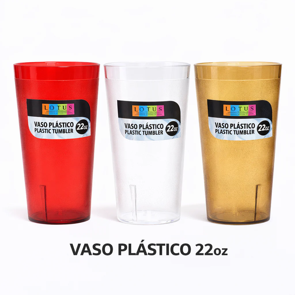 Vaso de Policarbonato 22oz 3 Colores Disponibles Lotus 021-19379