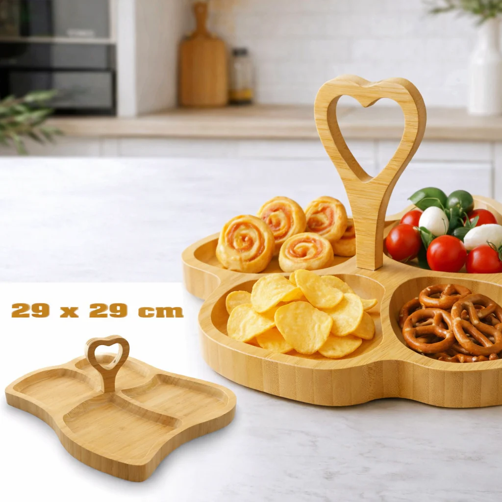 Bandeja para Charcutería de Bambú 29x29cm BP-2246