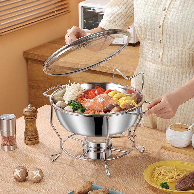 Chafing Dish Redondo 8.0L en Acero Inoxidable 36x60cm FSSK11219 Buffet.