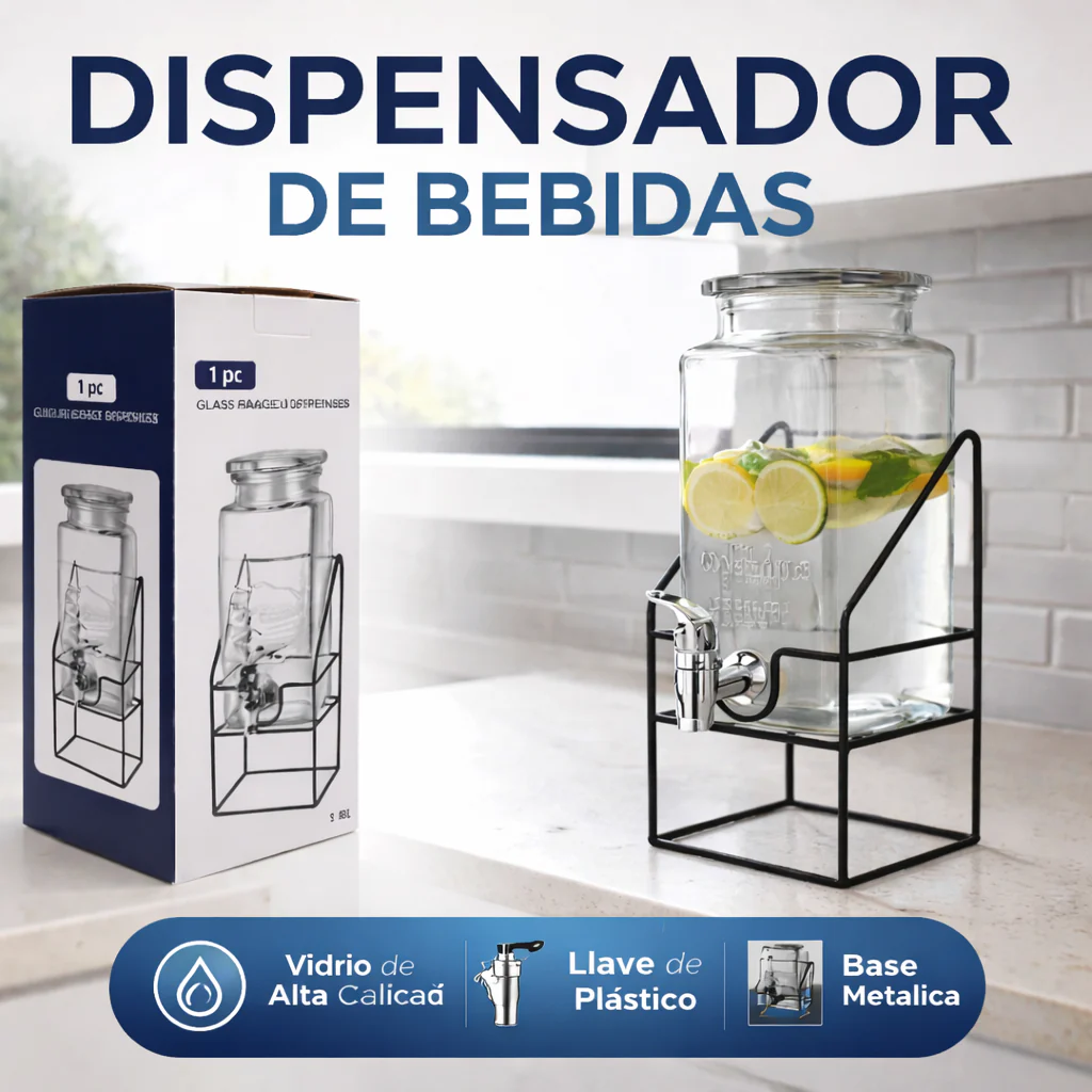 Envase de Vidrio con Dispensador para Bebidas Lotus 41285