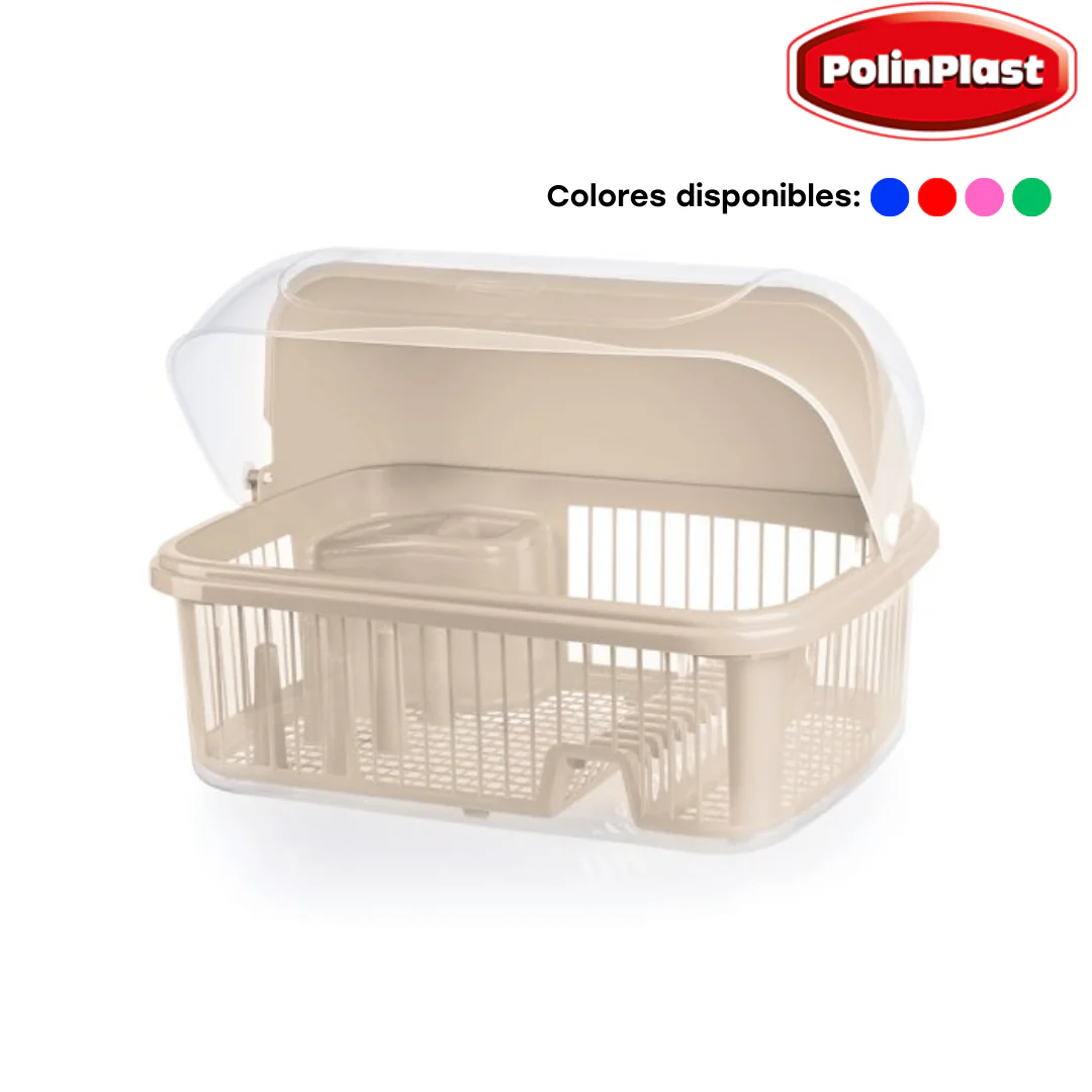 Escurridor de Platos con Porta Vasos Plástico Polinplast 175-311