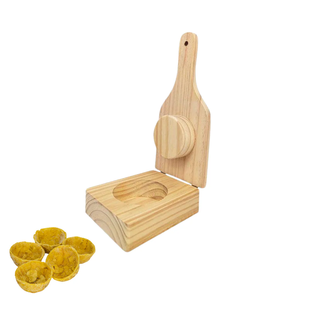 Pataconera para Platanos en Canasta de Madera 9.5x25.5cm NS440411 Tostones.