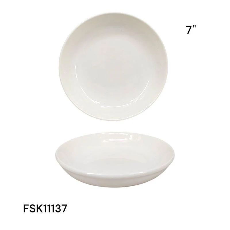 Plato de Cerámica Redondo Blanco 7" FSK11137