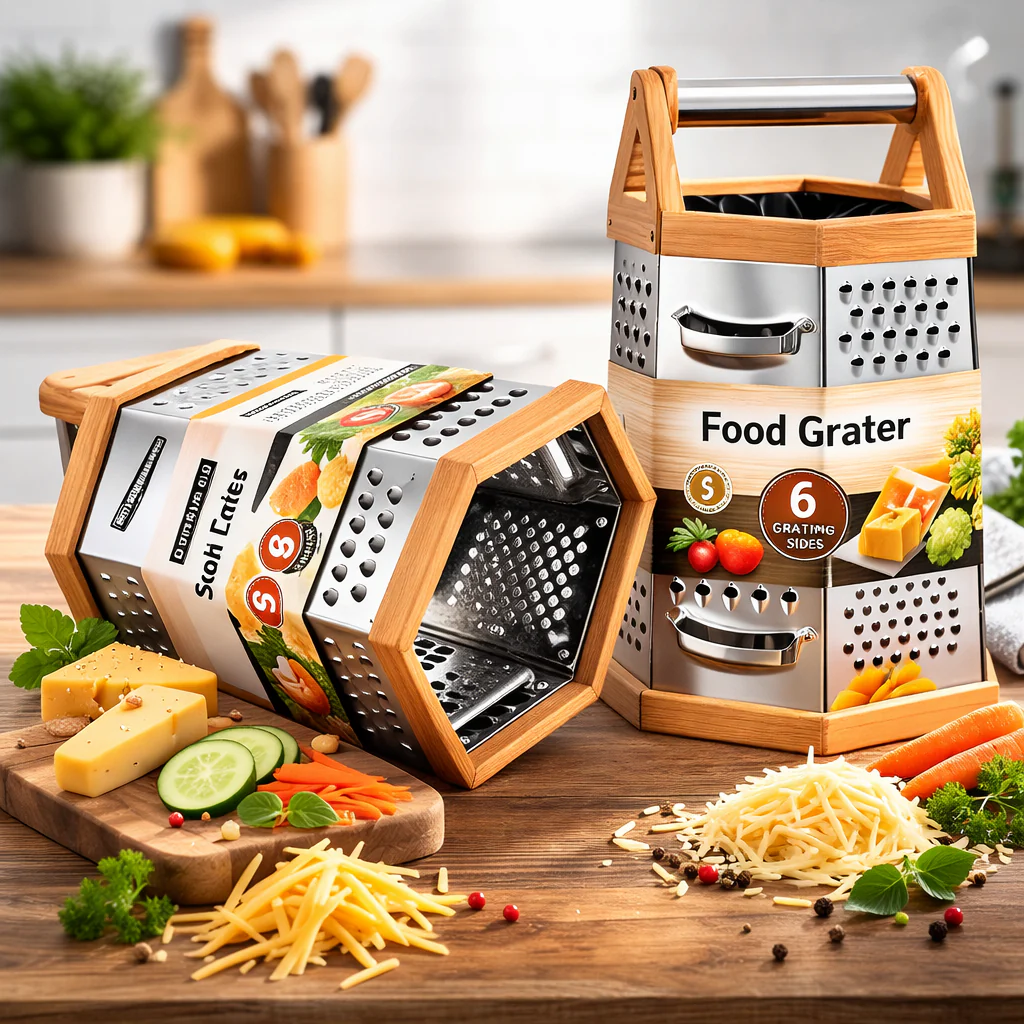 Rayador para Cocina en Acero Inoxidable de 6 Lados 9" Lotus 83830 Rallador.