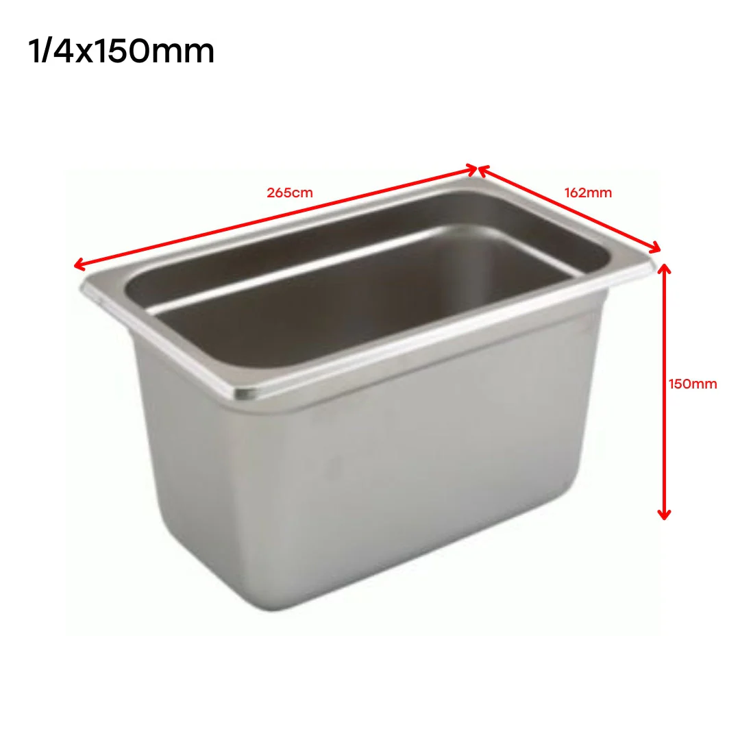 Bandeja GN Pan de Acero Inoxidable 1/4x150mm 265*162*150mm H5421