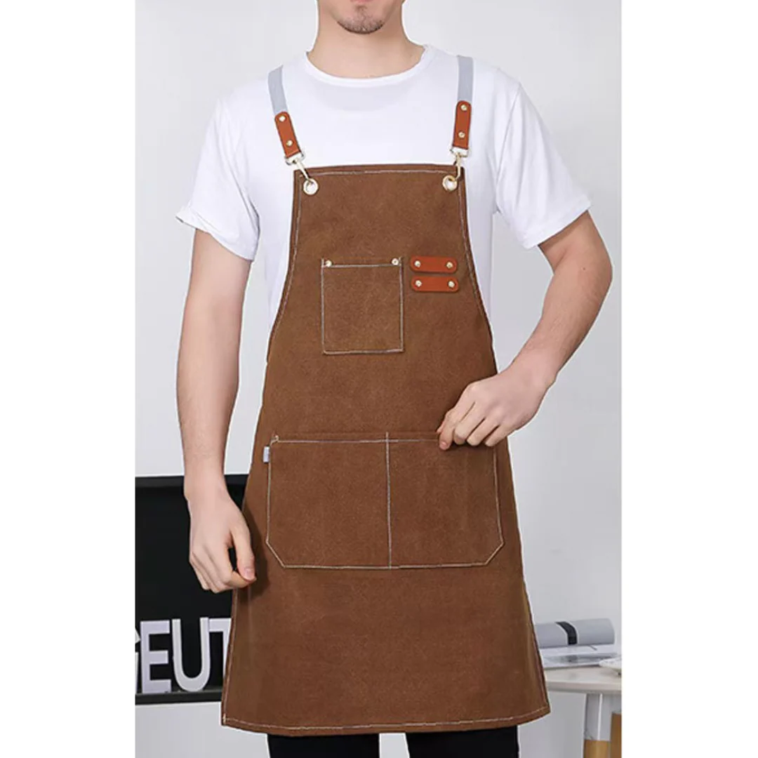 Delantal de Cocina Tipo Jeans Impermeable Chocolate HVB20036 - Image 2