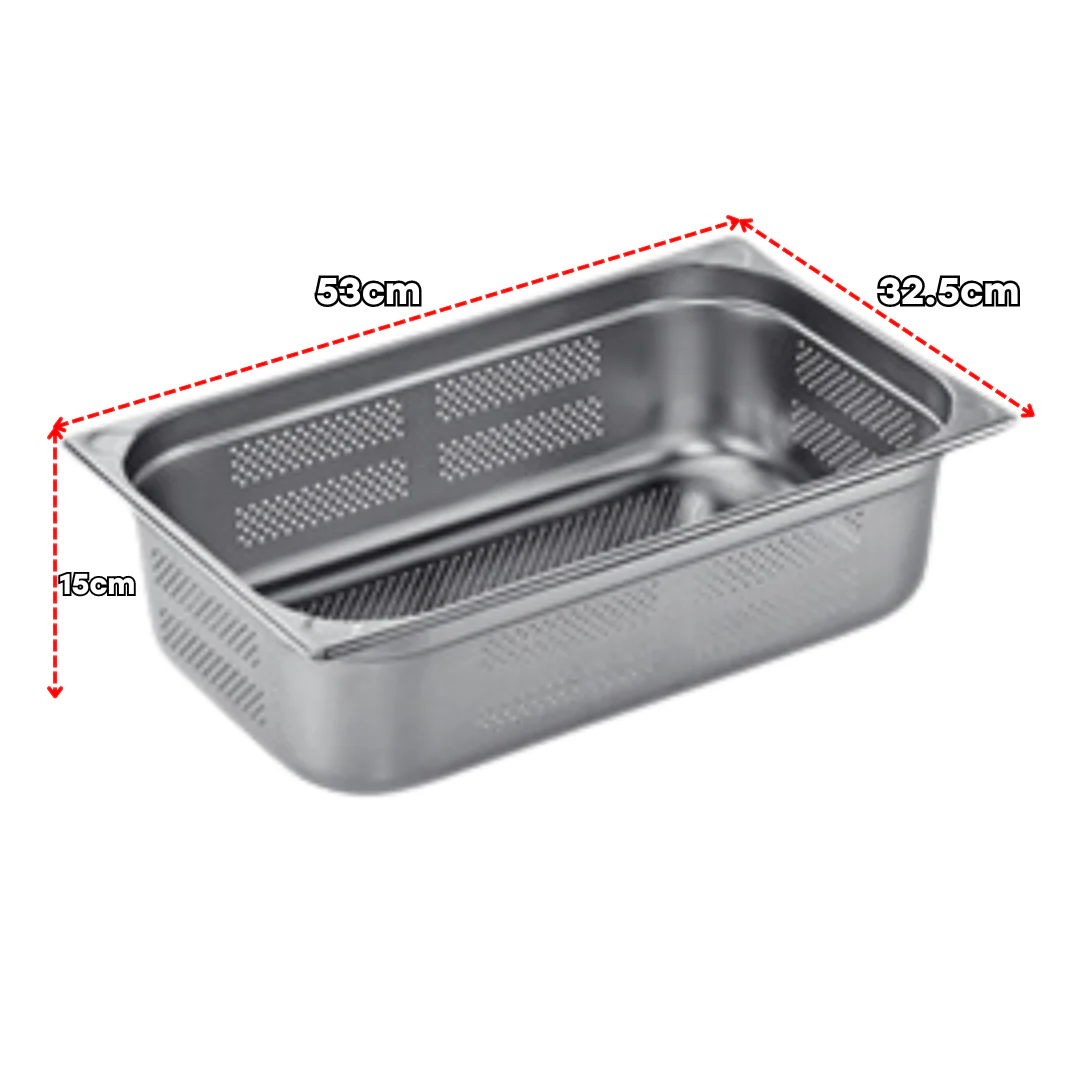 Bandeja GN Pan Perforado de Acero Inoxidable 1/1x150mm H5405P