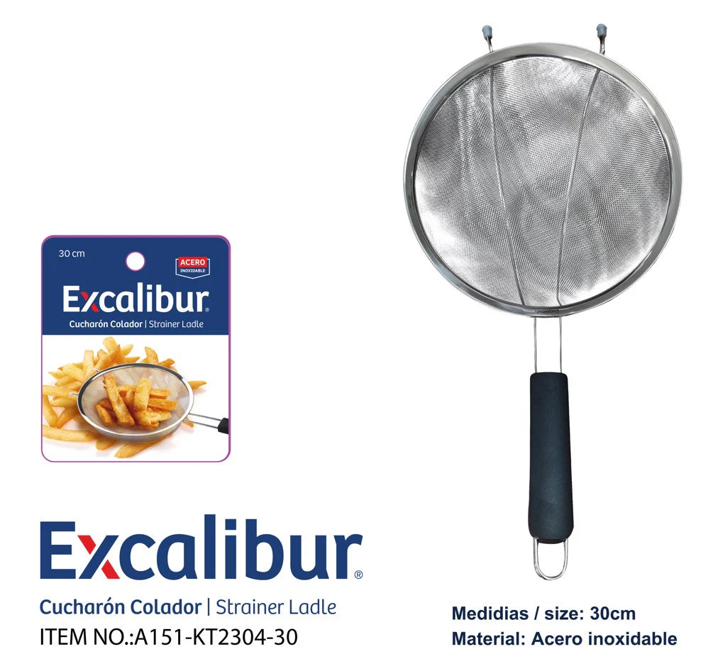Colador de Acero Inoxidable 30cm Excalibur A151-KT2304-30