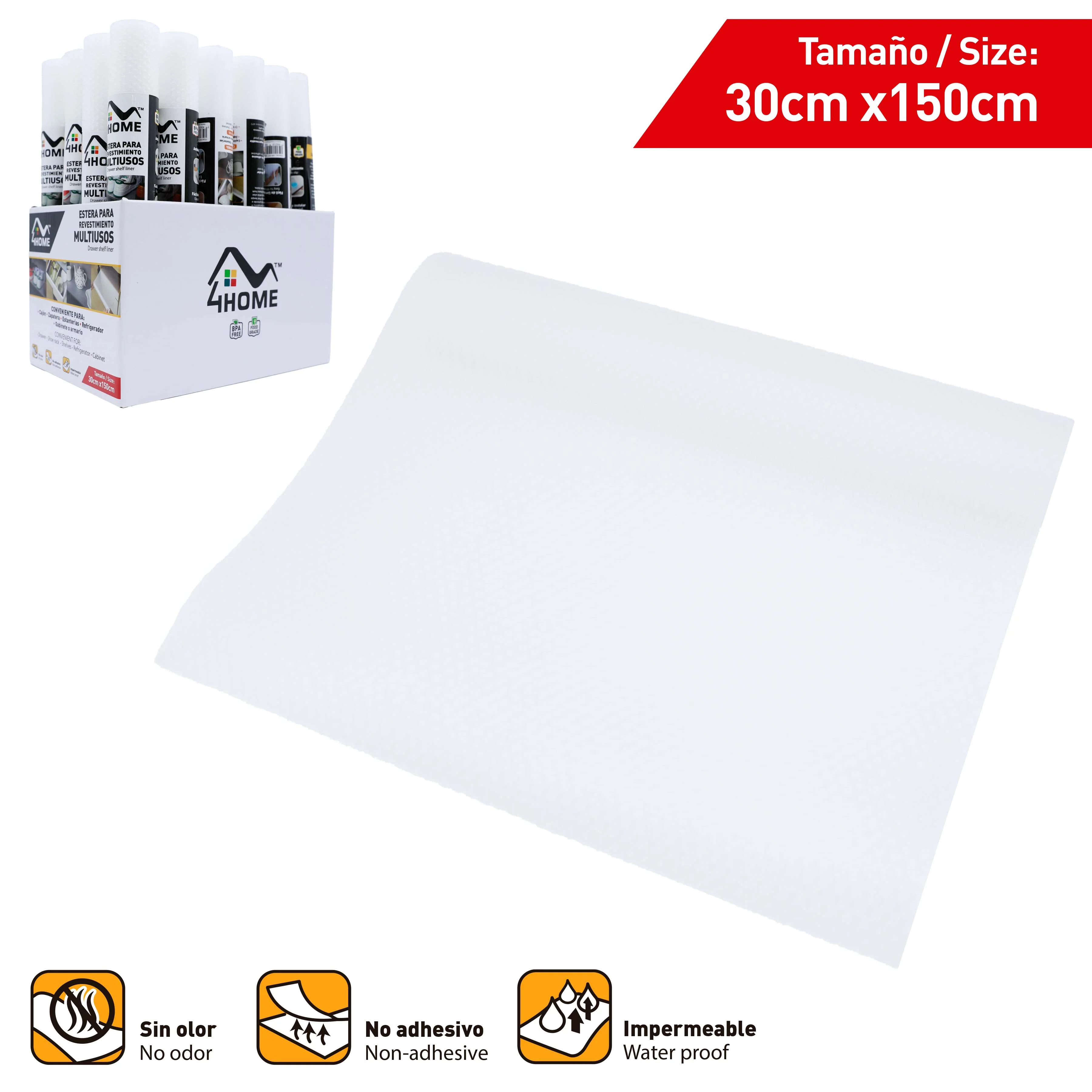 Tapete Plástico Antideslizante Transparente 150x30cm 4Home HM-MT-901