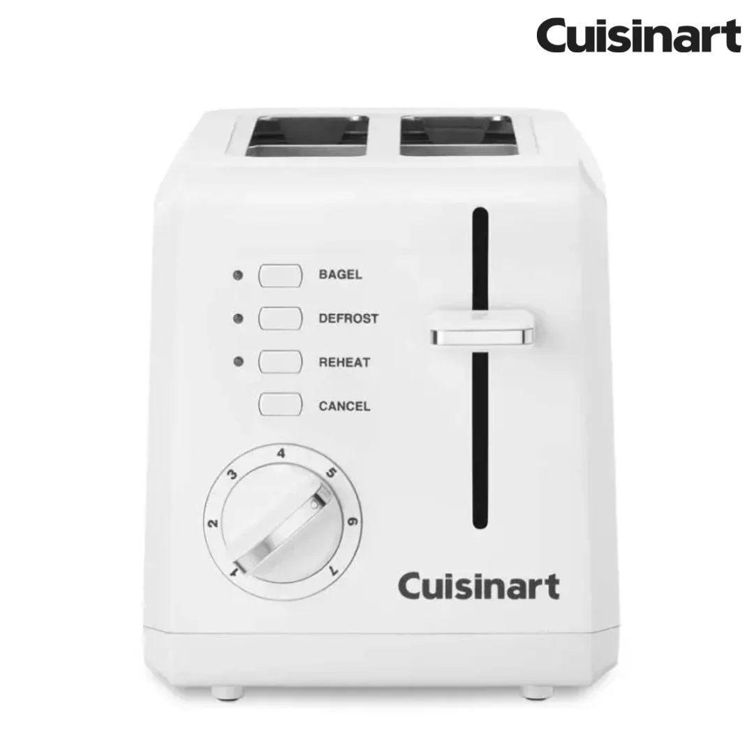 Tostadora de Pan Compacta de 2 Rebanadas Blanca Cuisinart CPT-122